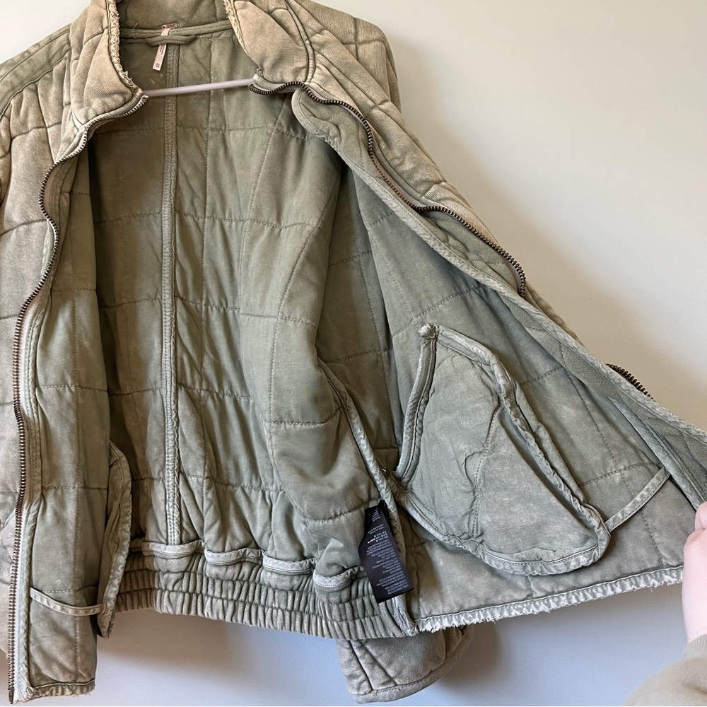 Free People- Dolman Quilted Knit Jacket - Pine XS - Picture 9 of 10